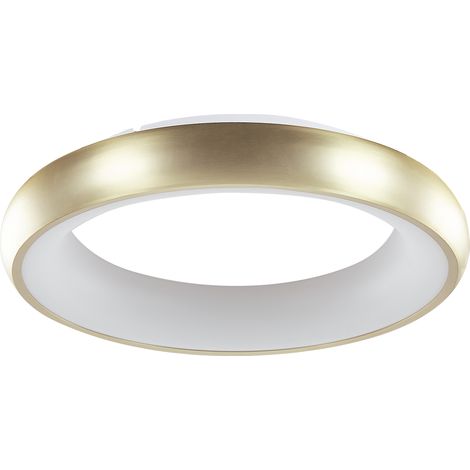 Lámpara de techo LED de metal dorado blanco sintético moderno Ataran (1/5)