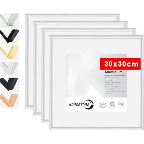 Bilderrahmen Acrylglas Aluminium Hochformat Alu Silber 30x30cm 4x (1/5)