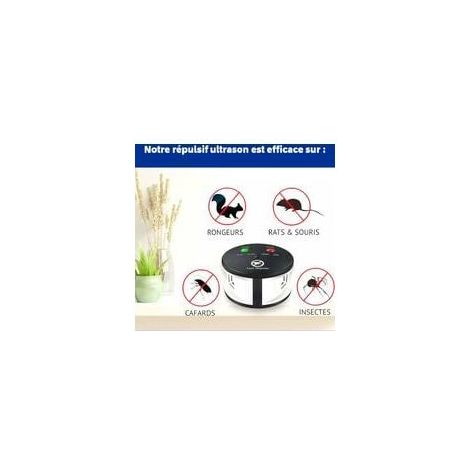 Répulsif ultrason 360° anti rats, souris, rongeurs, cafards et insectes. Fréquences variables puissantes, une portée de 550 m2. Solution Écologique Efficace anti-nuisibles sans produits (1/5)