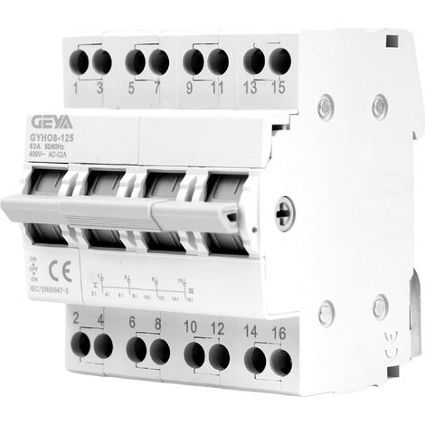 Single Phase Source Inverter 4P 63A Switch Dual Power Manual AC 400V Transfer Switch Manual Switch Disconnector 35mm DIN Rail Mount (1/5)