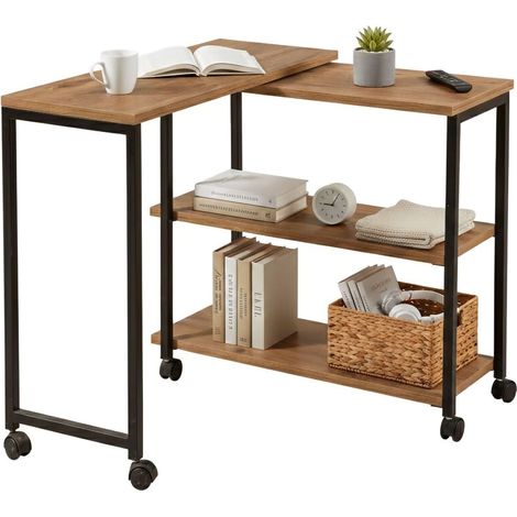Dmora - Wohnzimmertisch Marsyas, Niedriger Wohnzimmertisch, Kaffeeregal, Couchtisch für Sofa, 70x76 h63 cm, Eiche und Schwarz