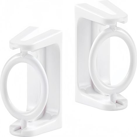 de Anneau fixation pour tringle à rideaux multifonction adhésif pivotant Blanc (1/5)