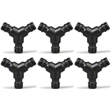 Plastique Snap on Splitter de Tuyau (3 Voies) Y Male Connecteur de Tuyau de Jardin Raccord en Y 6 Pack (1/3)