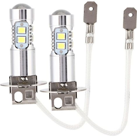 2 pièces de ampoules LED 50W 6000K‑6500K pour phare de voiture, lumière blanche,de