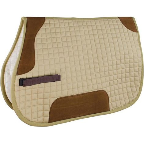 Dessous de selle rectangulaire en coton renforcé pour selle maremmana scafarda avec renforts en cuir velours