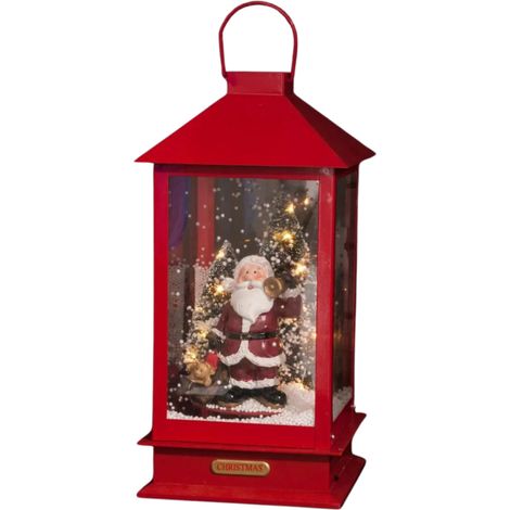 Feeric-lights Lanterne festive rouge 19x19x38 cm LED neige (1/3)