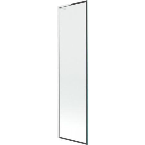 Paratia da vasca da bagno con ala singola Mexen Next L 50 x 150 cm, cornice nera, bianco - 895-050-000-03-70-20 (1/5)