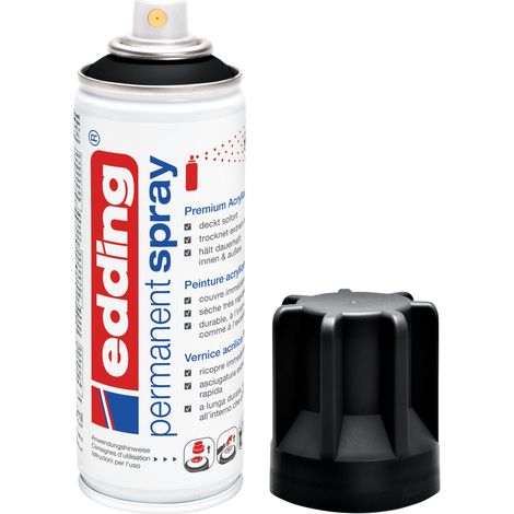 Edding 4-5200901 Spray edding Couleur : noir foncé satiné RAL 9005 200 ml A385642