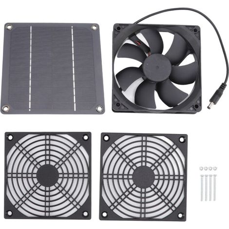 Ventilateur Solaire 3W Portable pour Serre, Poulailler, Maison de Chien et Abri d'Animaux (1/5)