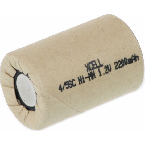 XCELL NiMH-Sub-C-Zelle-Akku Pappmantel, 1,2V-/2200mAh, 34x22,5mm