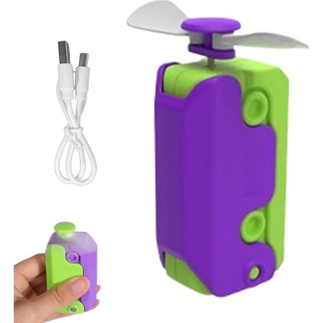 Ventilateur personnel, ventilateur portable, mini ventilateur, appareil de refroidissement portable rechargeable pour les voyages, le travail et les activités de plein air - pour enfants (garçons et f (1/5)