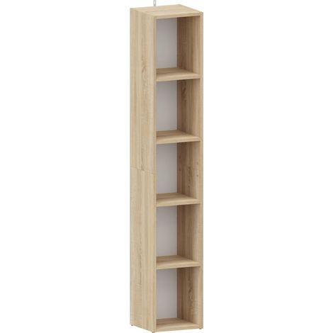 Bibliothèque 5 niveaux chêne sonoma – Étagère de rangement élégante 30 x 30 x 175 cm – Résistante aux rayures et humidité (1/4)