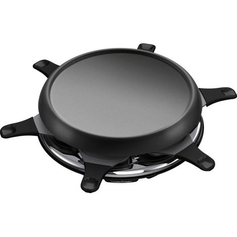 Moulinex – Appareil à raclette 6 personnes 700 W – Plaque à plancha amovible – Revêtement antiadhésif – Design noir moderne (1/10)