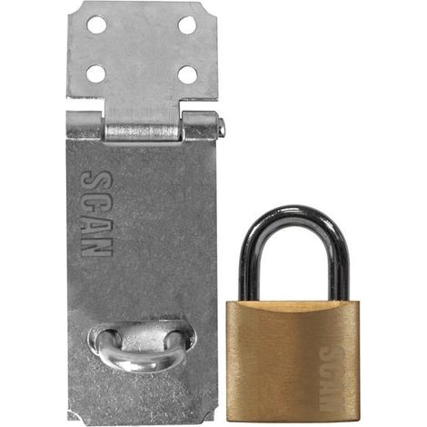 Heavy-Duty Hasp and Staple Set with 89mm and 40mm Padlock, Includes 3 Keys – Model SCAPHSGP89 (1/2)
