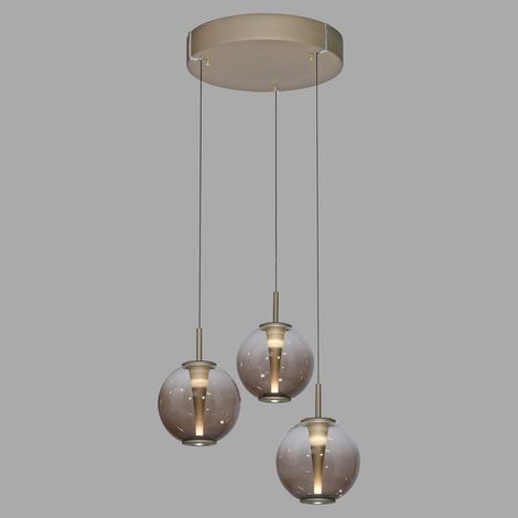 Lampe pendante Vide Pure E-Infinty Bronce avec verre ambré - 2222-97