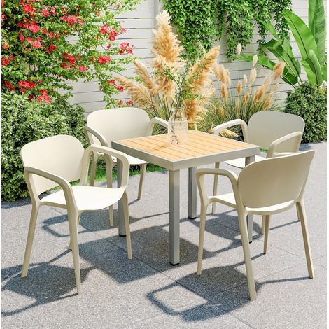 sedia seduta 60x56x75 impilabile da esterno bianca OKMYHOME (1/4)