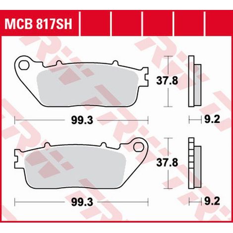 Pastillas de freno TRW ZF KH488 Sinter Street para Honda VFR 800F '14-, VFR 800X Crossrunner '11-, CB 1000R '08-'16, VFR 1200F '10-'16 (traseras)