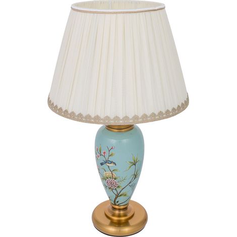 Lámpara de mesa de cerámica azul D33x57h cm (1/5)