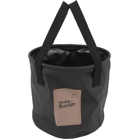 Seau pliable 10L résistant à la chaleur, seau d'eau pliant portable avec poignée pour camping pêche pique-nique noir (1/5)
