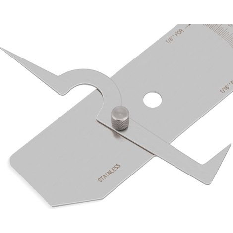 Réglet de contrôle de soudure en acier inoxydable de précision pour mesure de caniveau et profondeur - 1 pièce (1/5)
