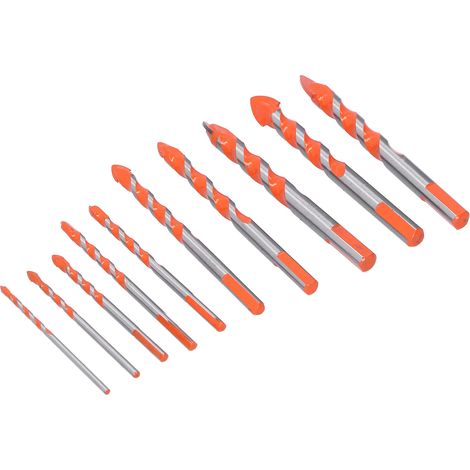 10 Pièces Mèches Perçage Multifonction Triangle 3-16mm pour Bois, Acier, Plastique