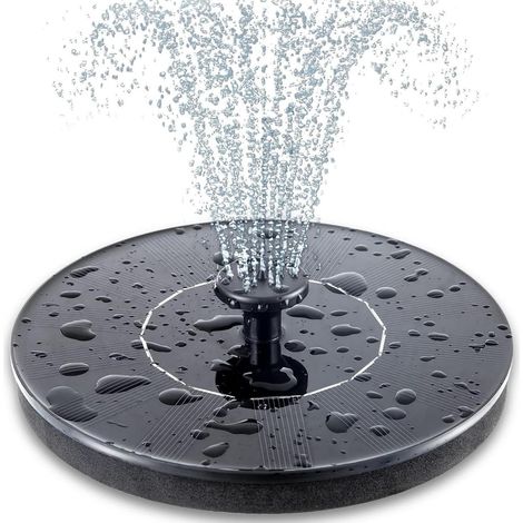 Solar fountain with 6 nozzles, solar pump for bird bath, automatic operation for garden, pond, patio decoration (16 cm) (1/5)