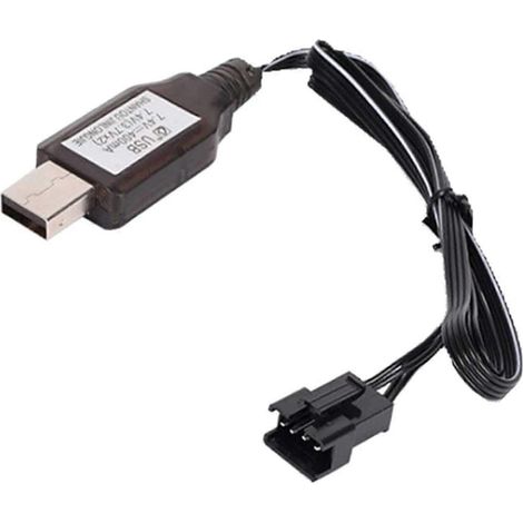 Chargeur 7,4 V 400 mA pour batterie Li-ion SM-4P, jouet télécommandé SM4P, câble de charge USB inversé portable (1/5)