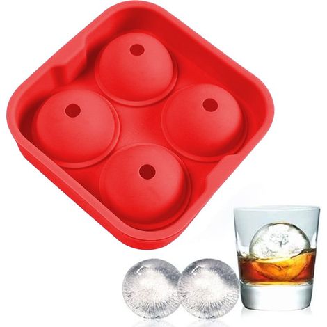 Kugelförmige Eisform – für Whisky und Cocktails – einfache Entnahme aus dem Gefrierschrank – 2 Stück (1/5)