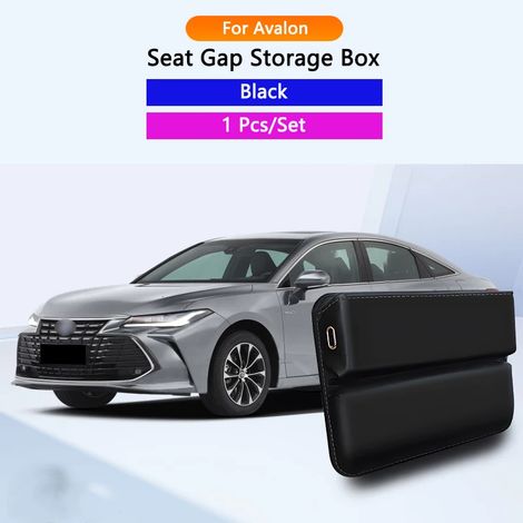 (Noir Avalon) Boîte de rangement pour espace entre les sièges, en cuir, pour Toyota RAV4, Camry, Corolla, Cross et Avalon (1/5)
