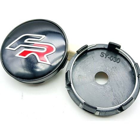 FR 60-mm-Radnabenkappe – Felgenmitte GR58MMT60ADVAN, 4 Stück, robustes und einfach zu montierendes Felgenzubehör – Schwarz auf Schwarz (1/2)