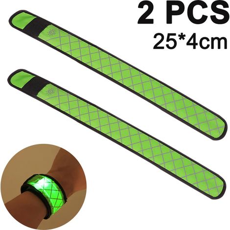 LED Armband Leuchtband für Sport Outdoor Reflektorband Sicherheitslicht Slap Band für Fahrradfahren Joggen Kinderwagen