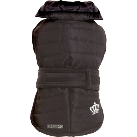 60 cm: Veste matelassée avec doublure intérieure en velours Bulldog Modèle noir pour chiens