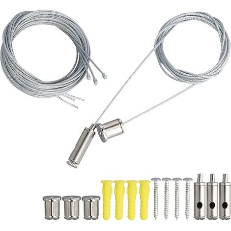Cable Suspension Light 1.5 mm x 2 m, Adjustable Steel Cable Metal Cable Fixing for LED Panel Ceiling Curtains and Photos (1/5)