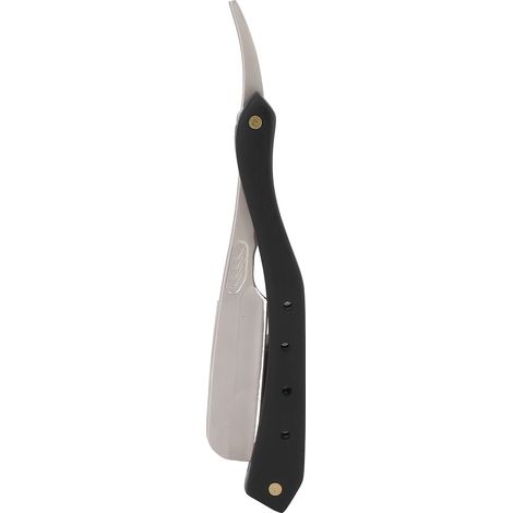 Rasoir droit pour hommes en alliage de zinc avec manche en bois pour barbier et usage domestique (sans lame) (1/5)