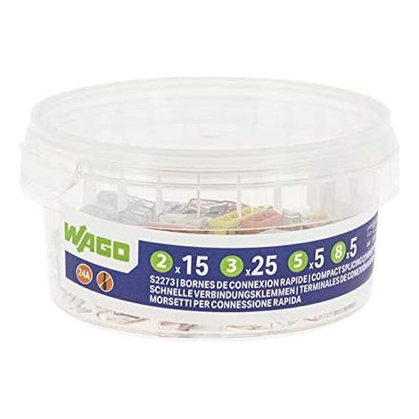 Wago – Borne de connexion rapide 8 entrées pour fils rigides 0.5-2.5 mm² – Boîtier transparent – Raccordement PUSH WIRE – 268393 (1/4)