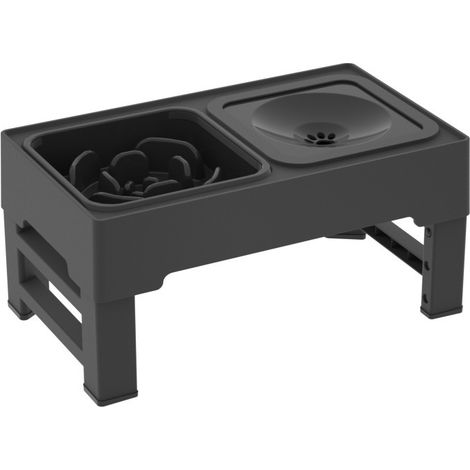 Gamelles Surélevées de 4 Hauteurs Ajustables, Support avec Gamelle Anti-Glouton et Gamelle Eau Anti-Éclaboussure pour Chien de Taille Moyenne et Grande