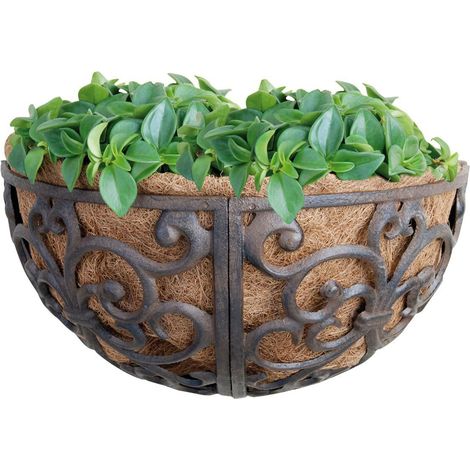 Pot de fleurs mural en fonte avec insert (1/3)