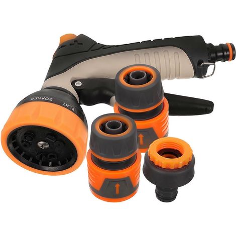 Hose Nozzle for Watering Plants High Pressure Spray Garden Hose Nozzles Orange 18.5x15cm 1Set (1/5)