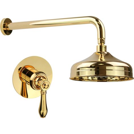 Kit doccia completo con miscelatore incasso modello retrò colore oro Gattoni Oxford 3192/PDD0 Oro
