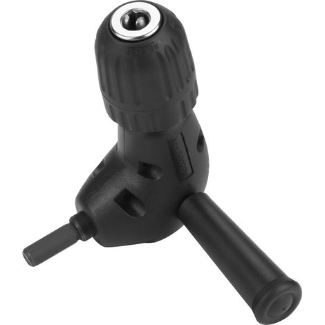 3/8"-Winkeladapter 90 Grad für elektrische Bohrmaschinen, 9,5 mm Rundschaft, Schnellspannbohrfutter (1/5)