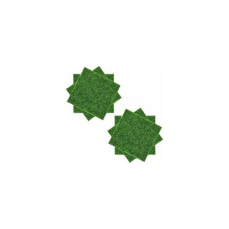 Tapis de gazon artificiel 6pcs (15x15cm), gazon artificiel de mousse ornementale, gazon de mousse miniature, gazon décoratif pour balcon et jardin.