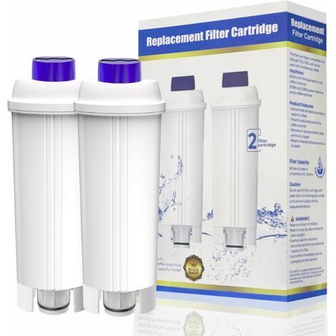 PA DLSC002 Filtres à Eau pour Machine à café avec Amortisseur en Charbon Actif, Delonghi Water Filter Replacement Compatible avec Machines à café ECAM, Esam, ETAM, BCO, EC.(Lot de 2) (1/4)