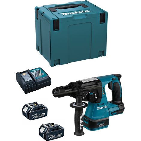 MAKITA SDS-Plus martillo perforador - 2 x 18V Li-Ion 5.0Ah baterías, en maletín con mango - DHR243RTJ (1/5)