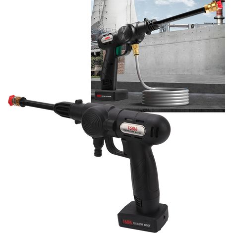 Nettoyeur de voiture électrique portable sans fil haute pression avec batterie au lithium, pistolet à eau haute puissance pour le lavage de voiture à domicile, norme américaine 110-240 V (livré avec b (1/5)