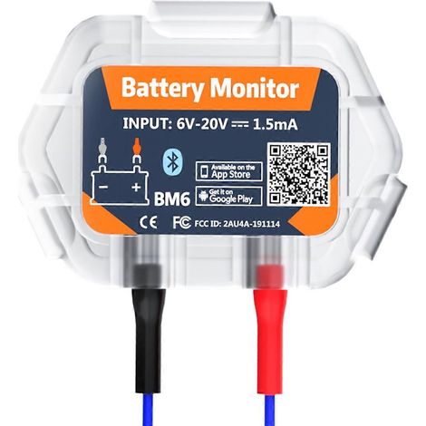 Gestionnaire de batterie sans fil Bluetooth 4.0 Roadi BM6 Pro avec application de surveillance et de test de l'état de la batterie de voiture pour Android et iOS (1/5)