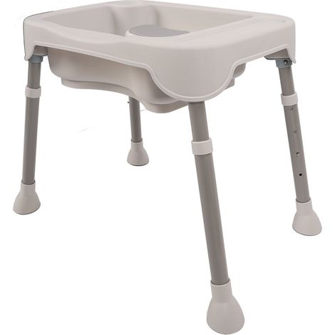 Bassin de lavage de cheveux pour personnes alitées, support de tête ergonomique, hauteur réglable, avec tuyau, gris (1/5)