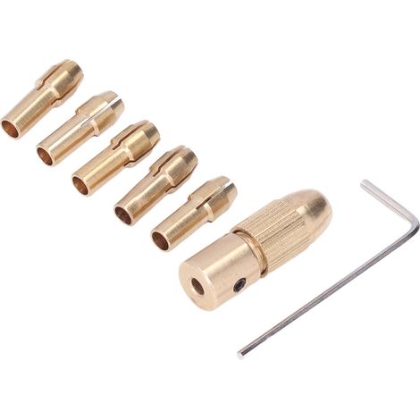 Lot de 7 mini-mandrins de perçage en laiton à 4 mors pour mini-perceuses et meuleuses électriques (1/5)