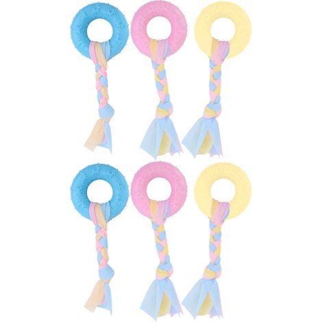 Jouet à mâcher pour chiot - 6 pièces en caoutchouc souple - Pour nettoyage dentaire et stimulation interactive - Lot complet (1/5)