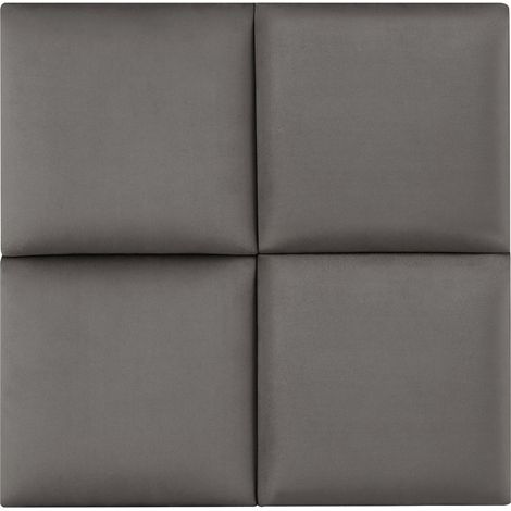 Set di 4 cuscini da parete in velluto 30 x 30 cm grigio scuro 030010647