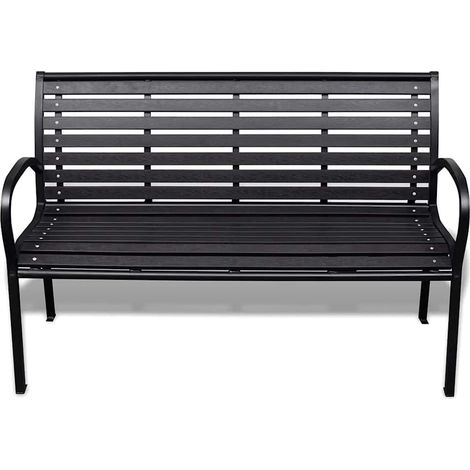 Maison Exclusive - Panchina da Giardino 125 cm Nera in Acciaio e WPC (1/5)